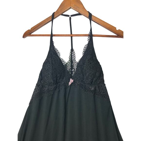 Victoria’s Secret Black Lace Babydoll Nightie M Medium Sexy Sheer y2k fairycore - Picture 4 of 11